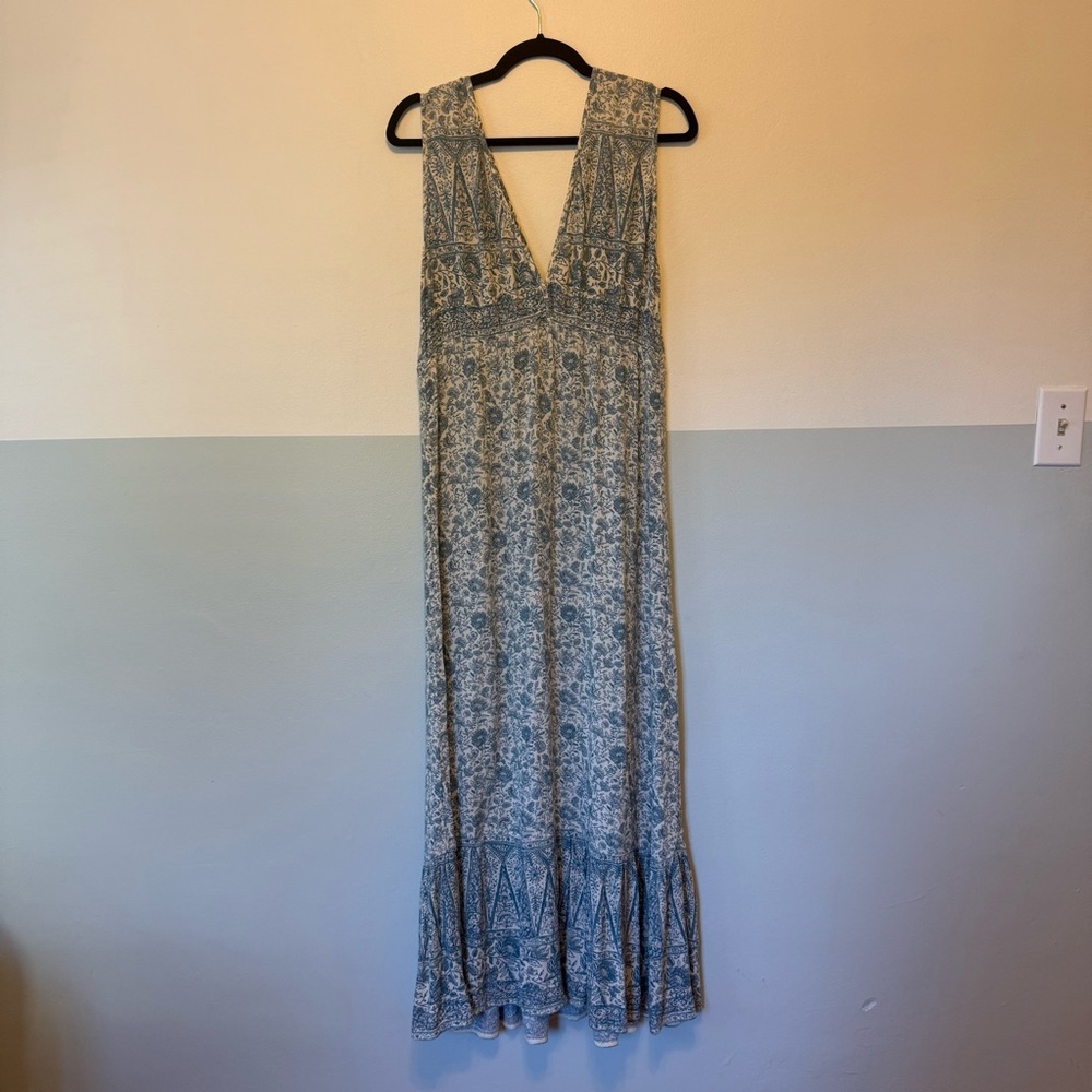 Faherty Eden Floral Print Ruffle Hem Sleeveless Maxi Dress - Picture 6 of 6